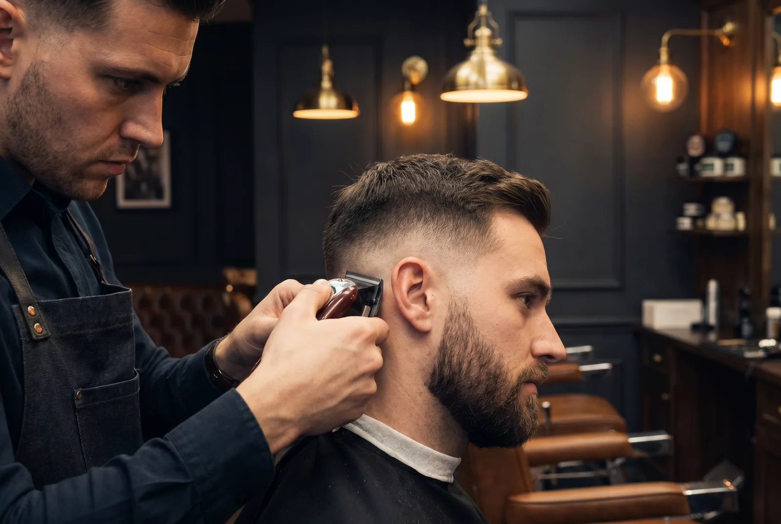 Sharp skin fade in progress