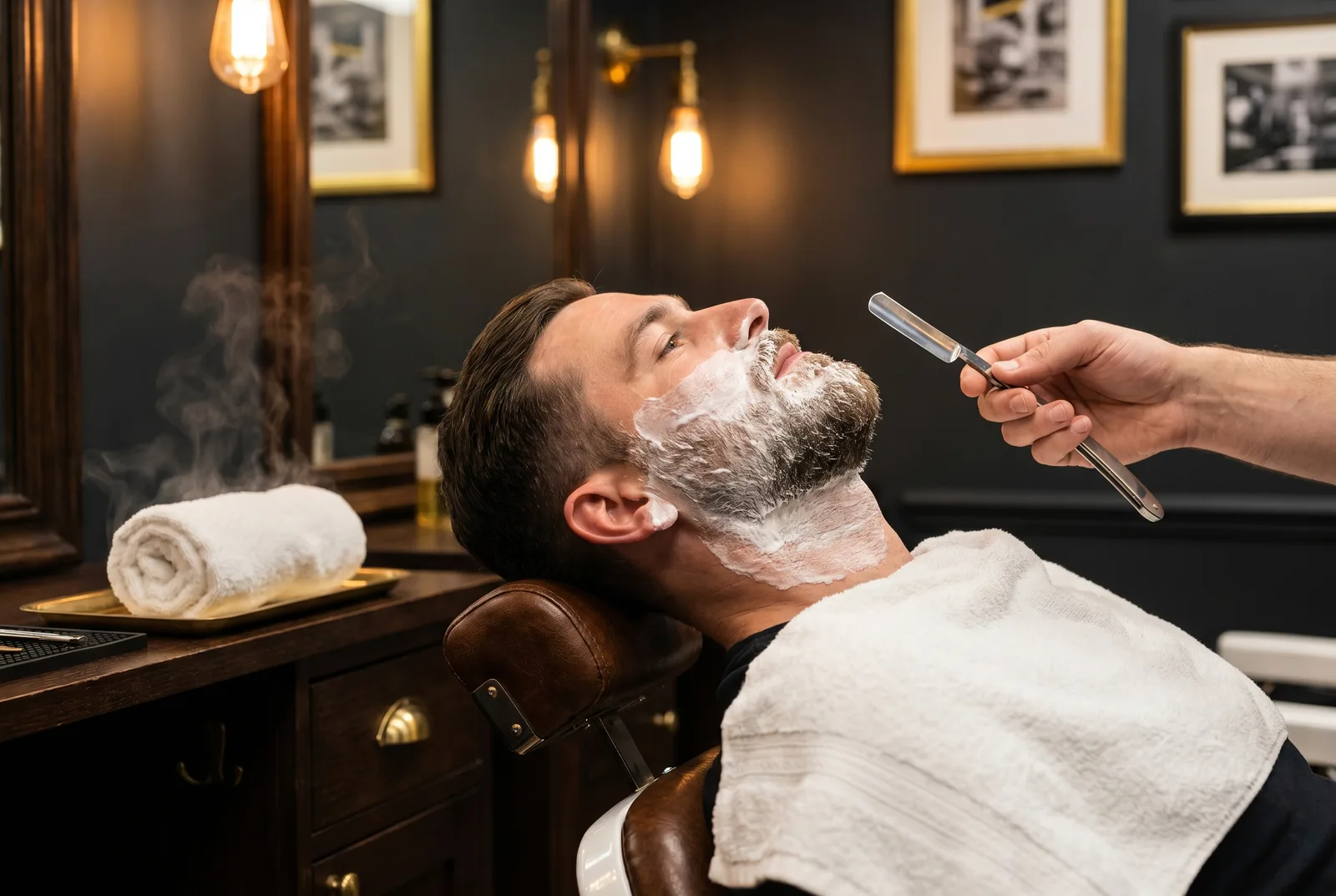 A hot-towel wet shave at Lockscroft Barbers